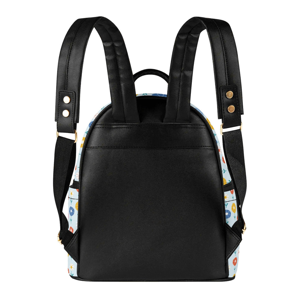 Abstract Cute Flowers Casual PU Leather Backpack Casual PU Leather Backpack Printed Offshore
