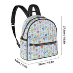Abstract Cute Flowers Casual PU Leather Backpack Casual PU Leather Backpack Printed Offshore