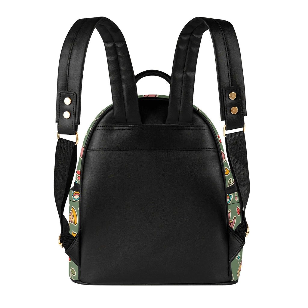 Groovy Retro Casual PU Leather Backpack Casual PU Leather Backpack Printed Offshore