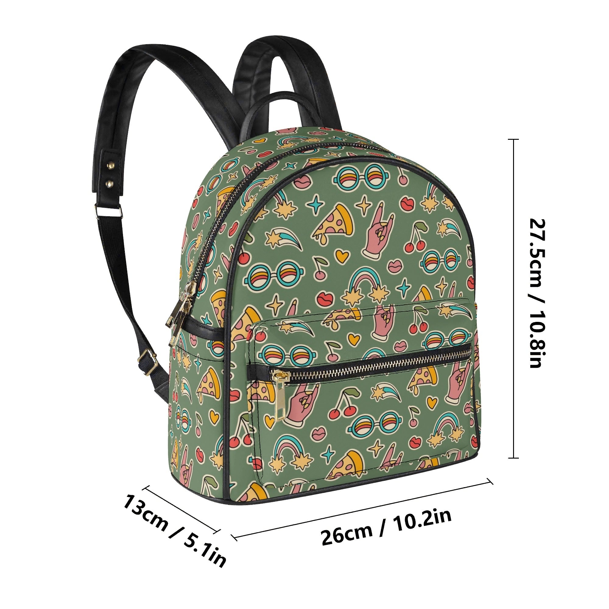 Groovy Retro Casual PU Leather Backpack Casual PU Leather Backpack Printed Offshore
