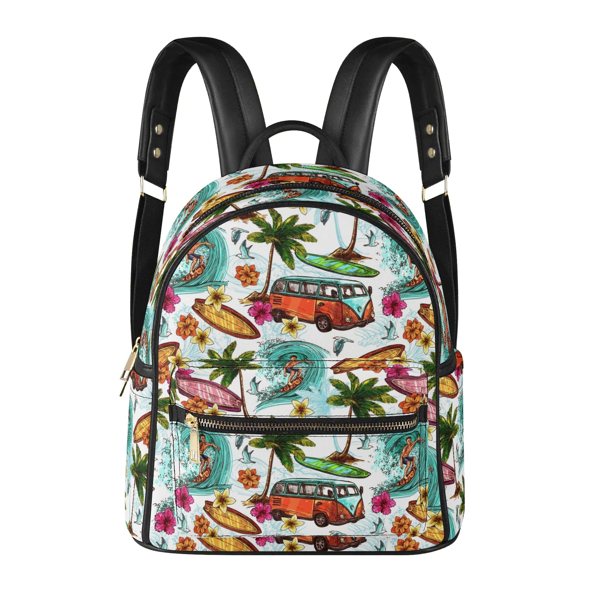 Surfing Safari Casual PU Leather Backpack Casual PU Leather Backpack Printed Offshore