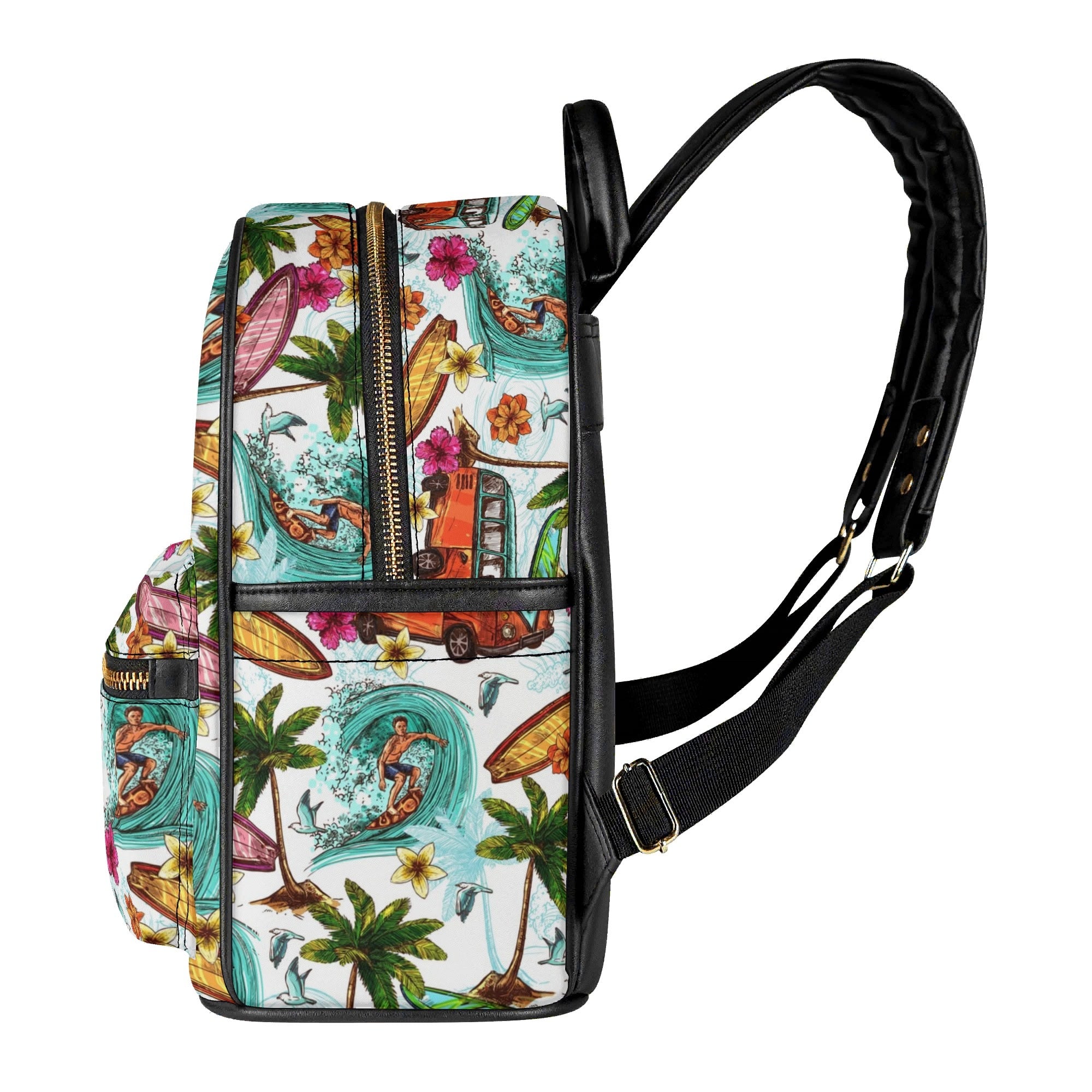 Surfing Safari Casual PU Leather Backpack Casual PU Leather Backpack Printed Offshore