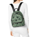 Stripy Leaves Casual PU Leather Backpack Default Title Casual PU Leather Backpack Printed Offshore