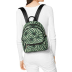 Stripy Leaves Casual PU Leather Backpack Default Title Casual PU Leather Backpack Printed Offshore