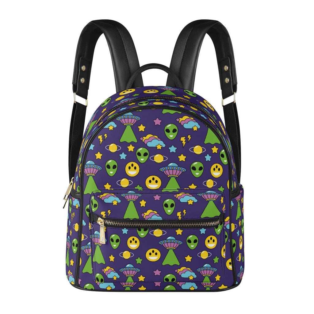 Groovy Alien Casual PU Leather Backpack Casual PU Leather Backpack Printed Offshore