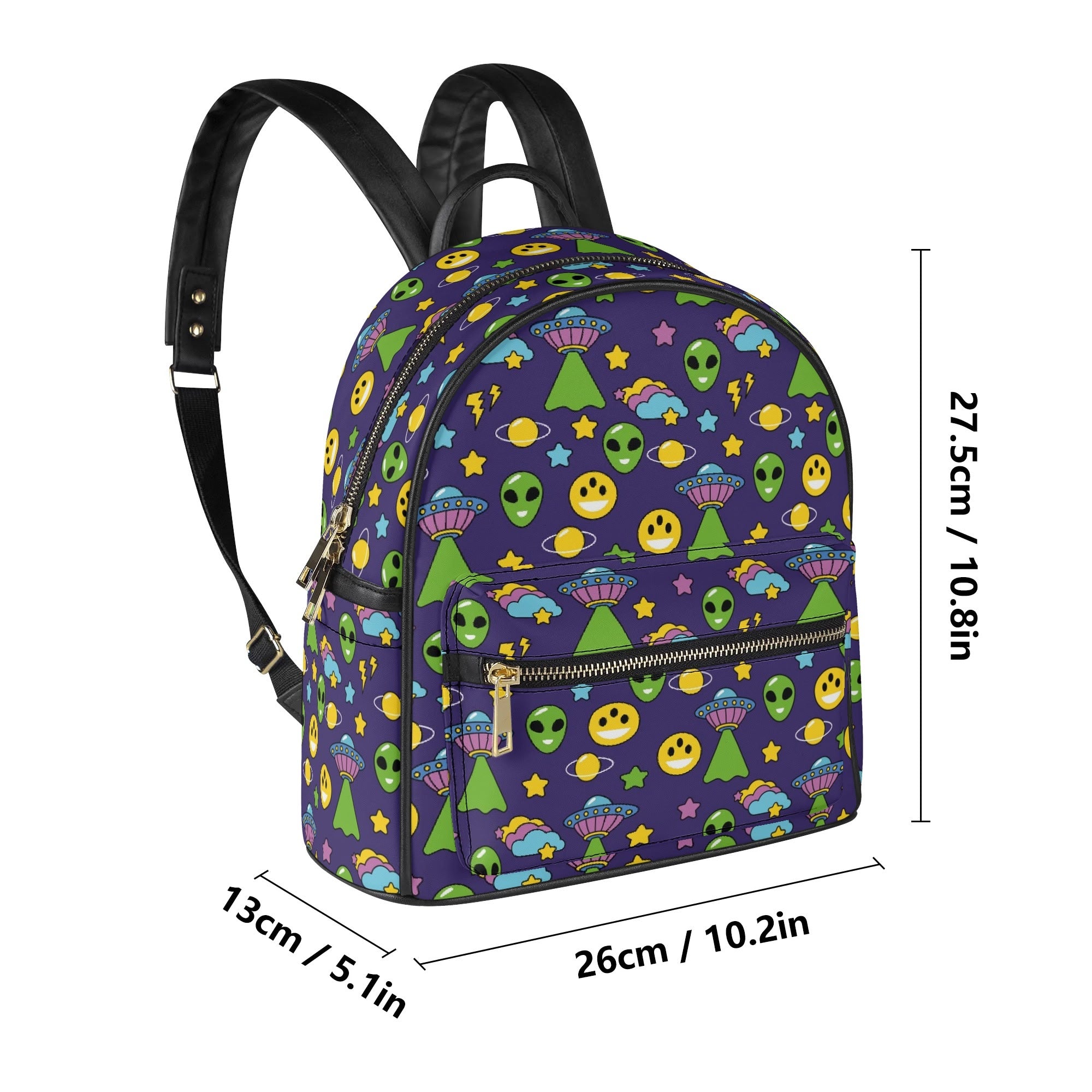 Groovy Alien Casual PU Leather Backpack Casual PU Leather Backpack Printed Offshore