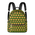 Yellow Flowers On Green Casual PU Leather Backpack Casual PU Leather Backpack Printed Offshore