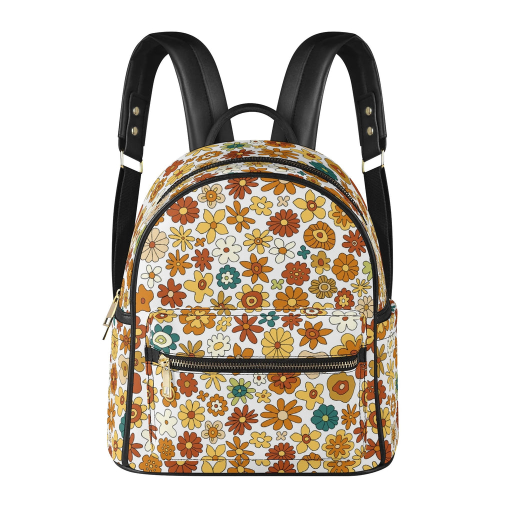 70s Style Floral Casual PU Leather Backpack Casual PU Leather Backpack Printed Offshore