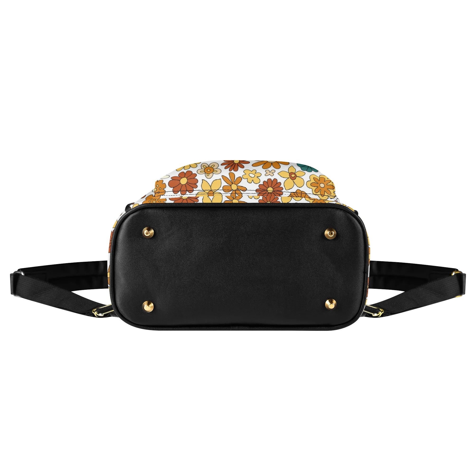 70s Style Floral Casual PU Leather Backpack Casual PU Leather Backpack Printed Offshore