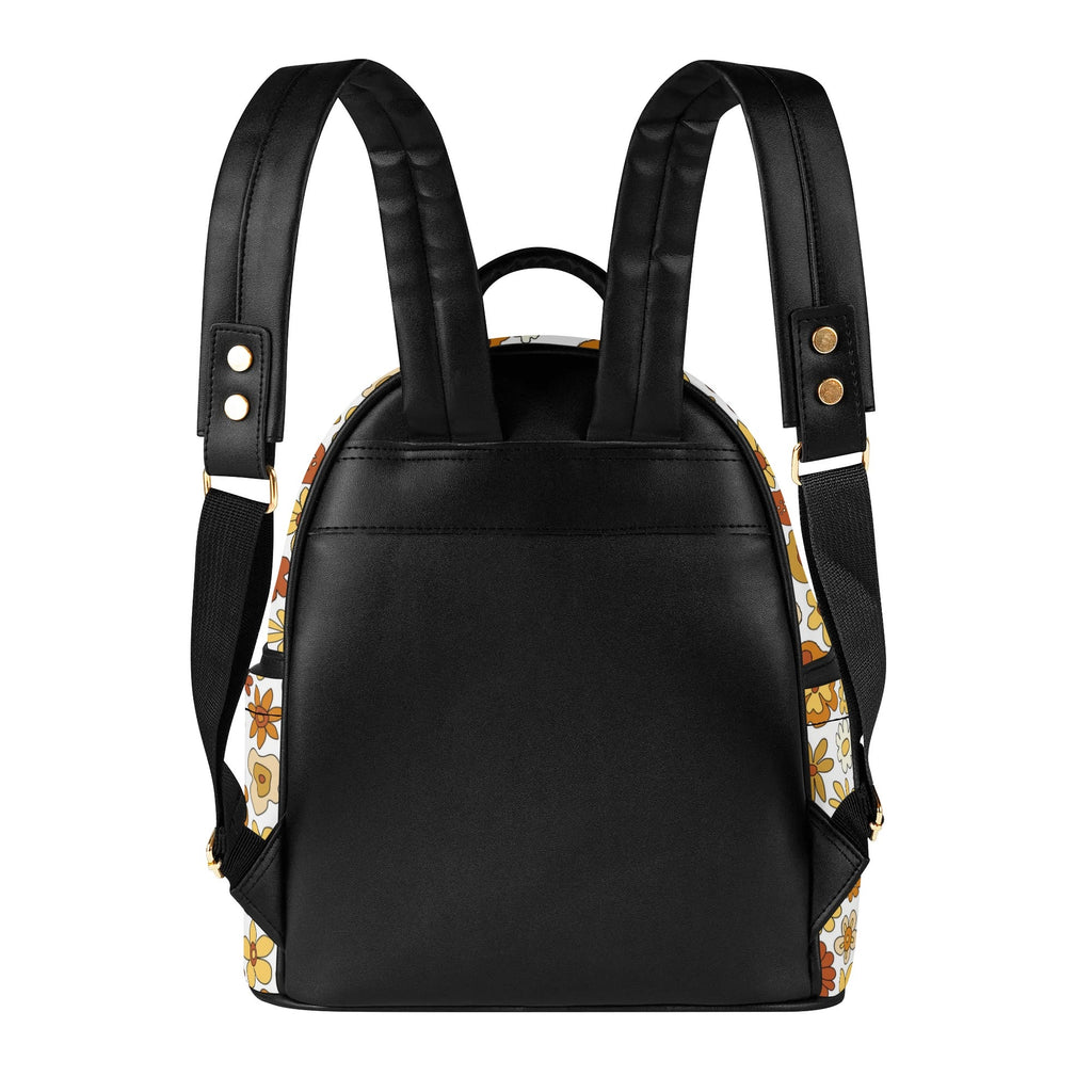 70s Style Floral Casual PU Leather Backpack Casual PU Leather Backpack Printed Offshore