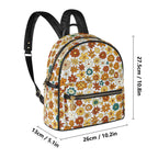 70s Style Floral Casual PU Leather Backpack Casual PU Leather Backpack Printed Offshore