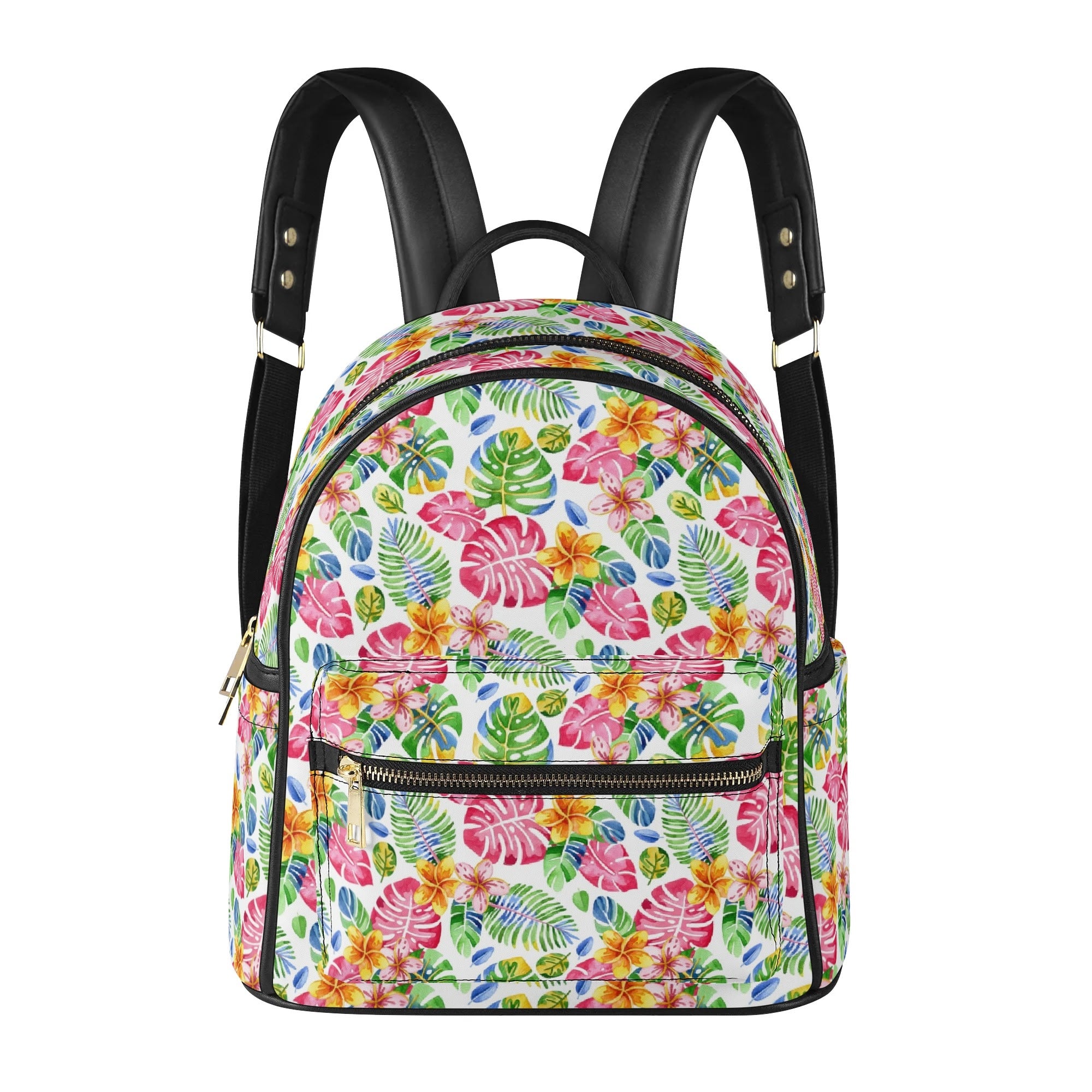 Bright Painted Tropical Casual PU Leather Backpack Casual PU Leather Backpack Printed Offshore
