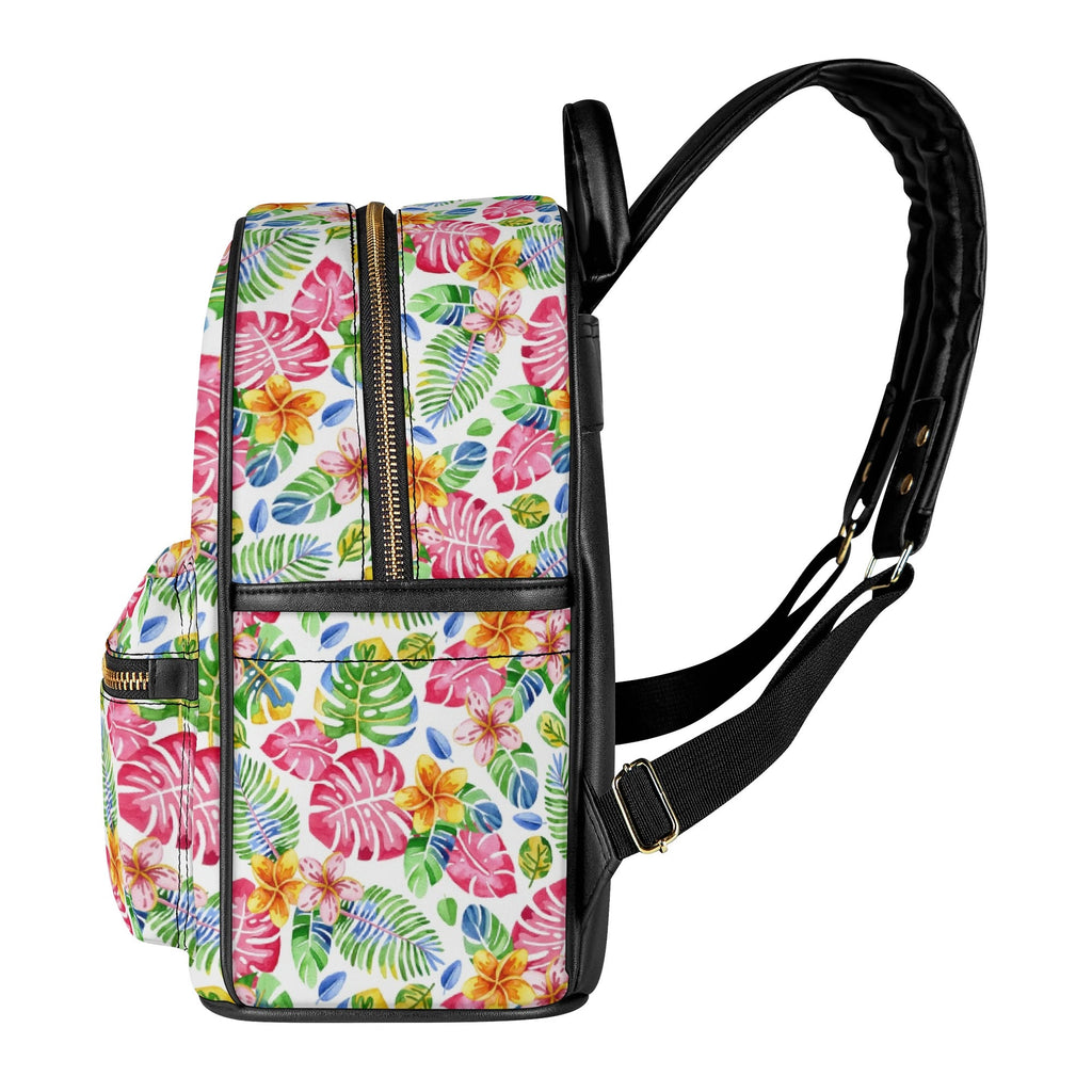 Bright Painted Tropical Casual PU Leather Backpack Casual PU Leather Backpack Printed Offshore