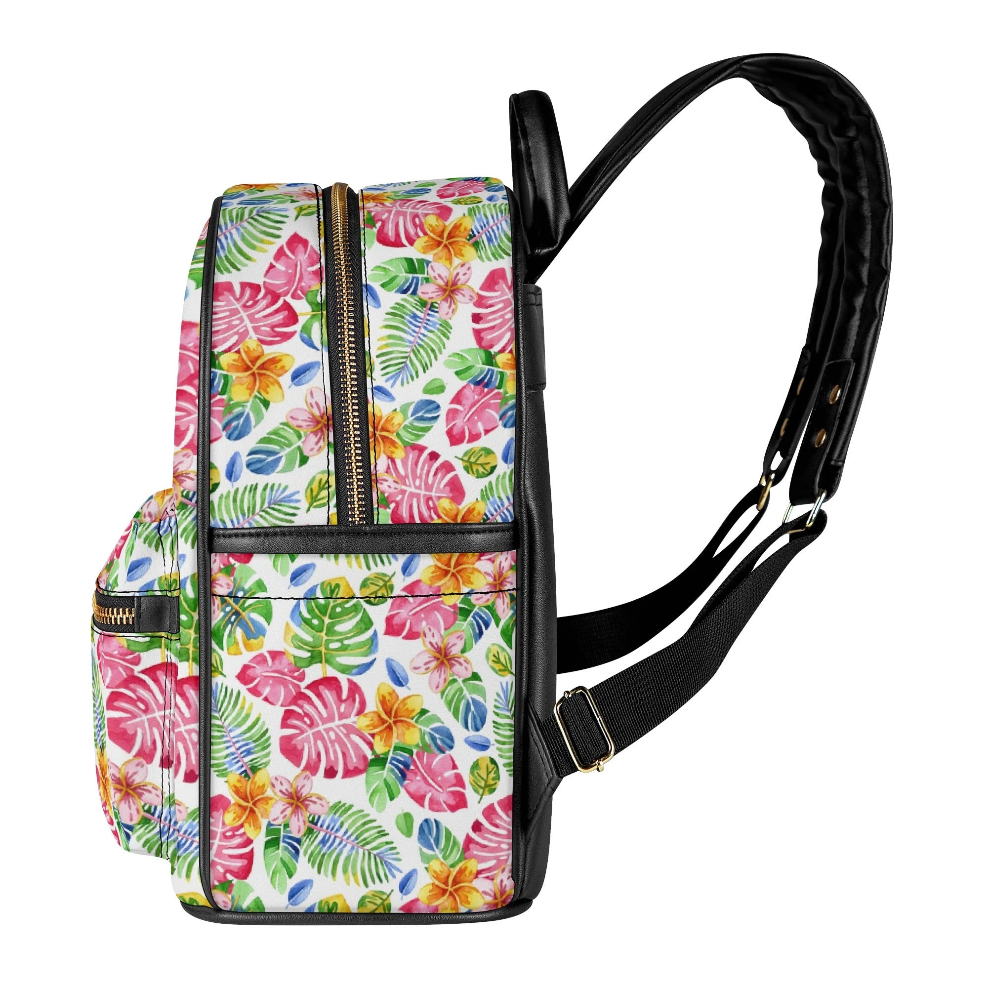 Bright Painted Tropical Casual PU Leather Backpack Casual PU Leather Backpack Printed Offshore