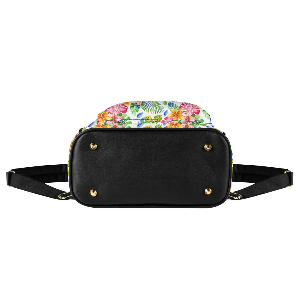 Bright Painted Tropical Casual PU Leather Backpack Casual PU Leather Backpack Printed Offshore
