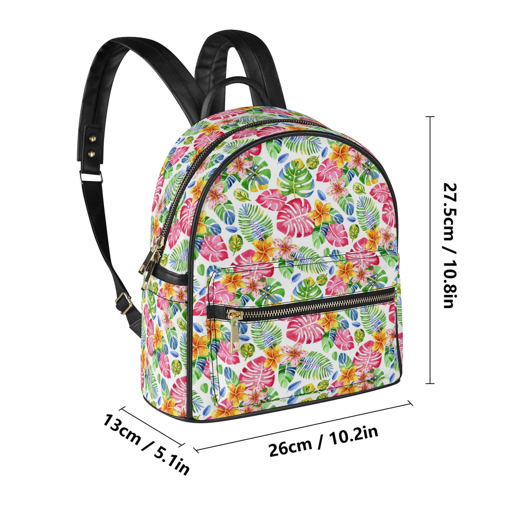 Bright Painted Tropical Casual PU Leather Backpack Casual PU Leather Backpack Printed Offshore