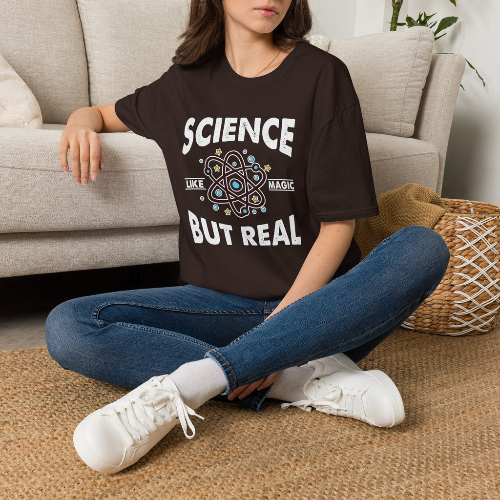 Science, Like Magic But Real Unisex T-Shirt Dark Chocolate Unisex Adult T-shirt Globally Fulfilled Science