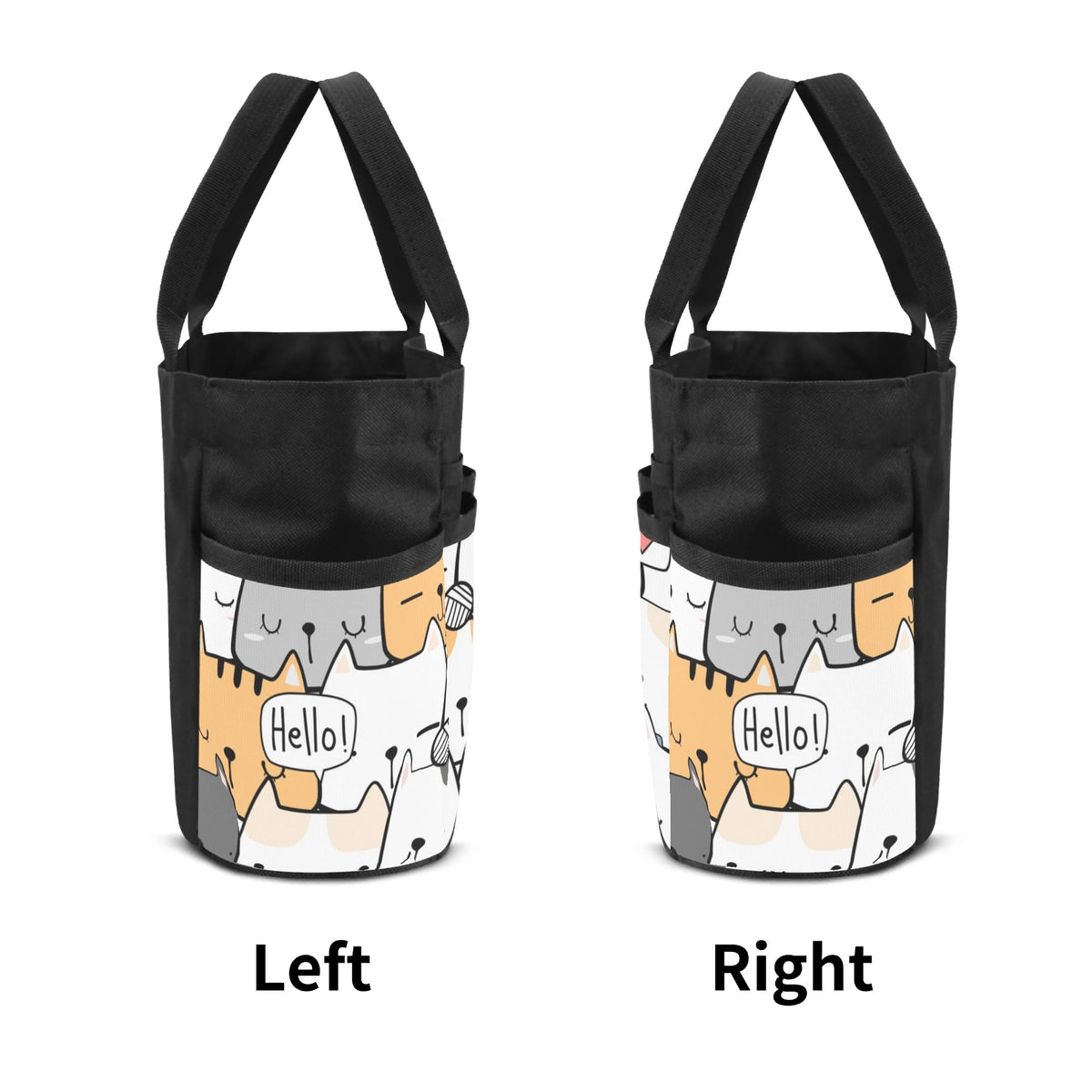 Cat Hello Garden Tool Bag, Personalised Multi Pocket Tote, Duty Tool Caddy Multifunction Gardening Tool Bag Printed Offshore