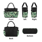 Jungle Leaves Garden Tool Bag, Personalised Multi Pocket Tote, Duty Tool Caddy Multifunction Gardening Tool Bag Printed Offshore
