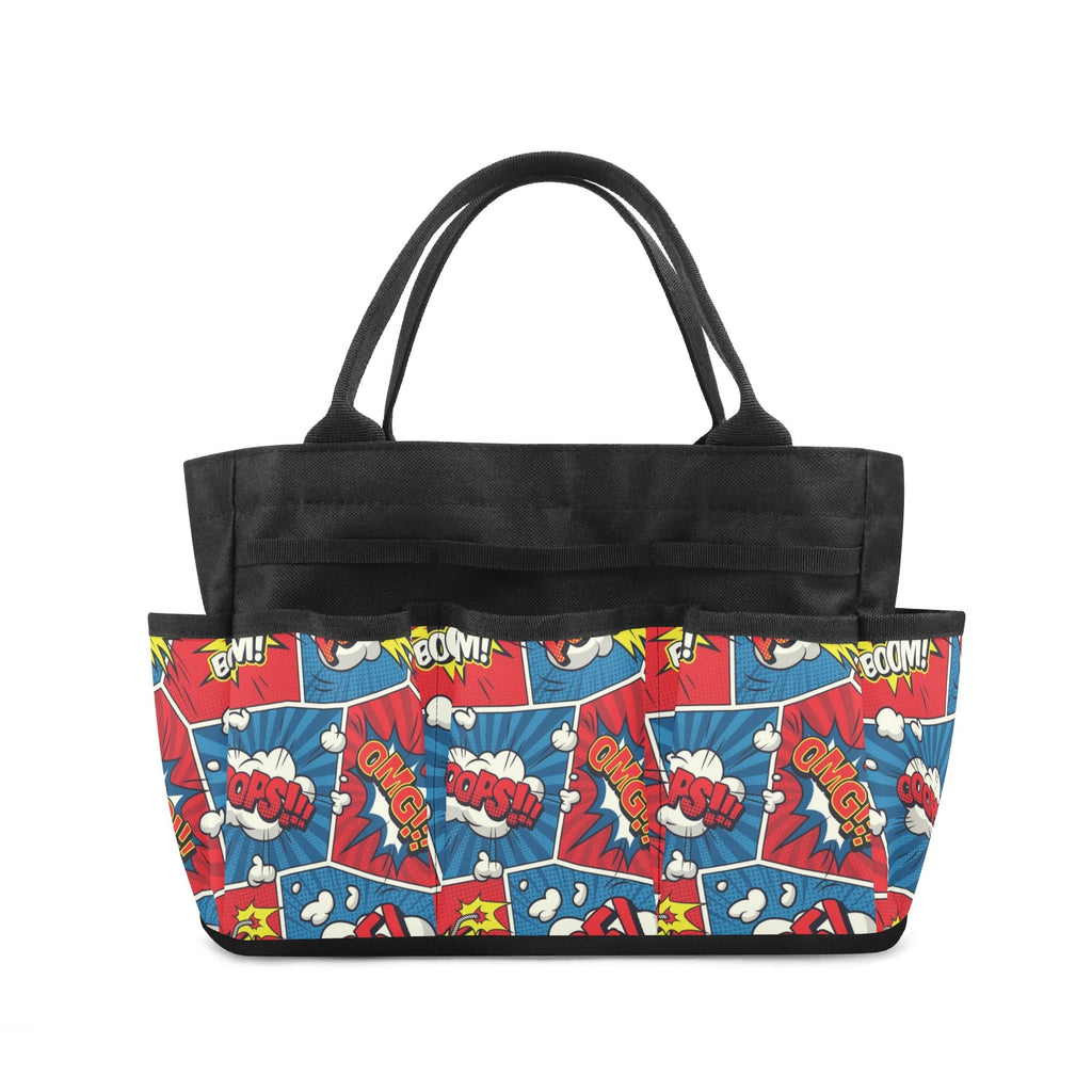 Comic Book Garden Tool Bag, Personalised Multi Pocket Tote, Duty Tool Caddy Multifunction Gardening Tool Bag Printed Offshore