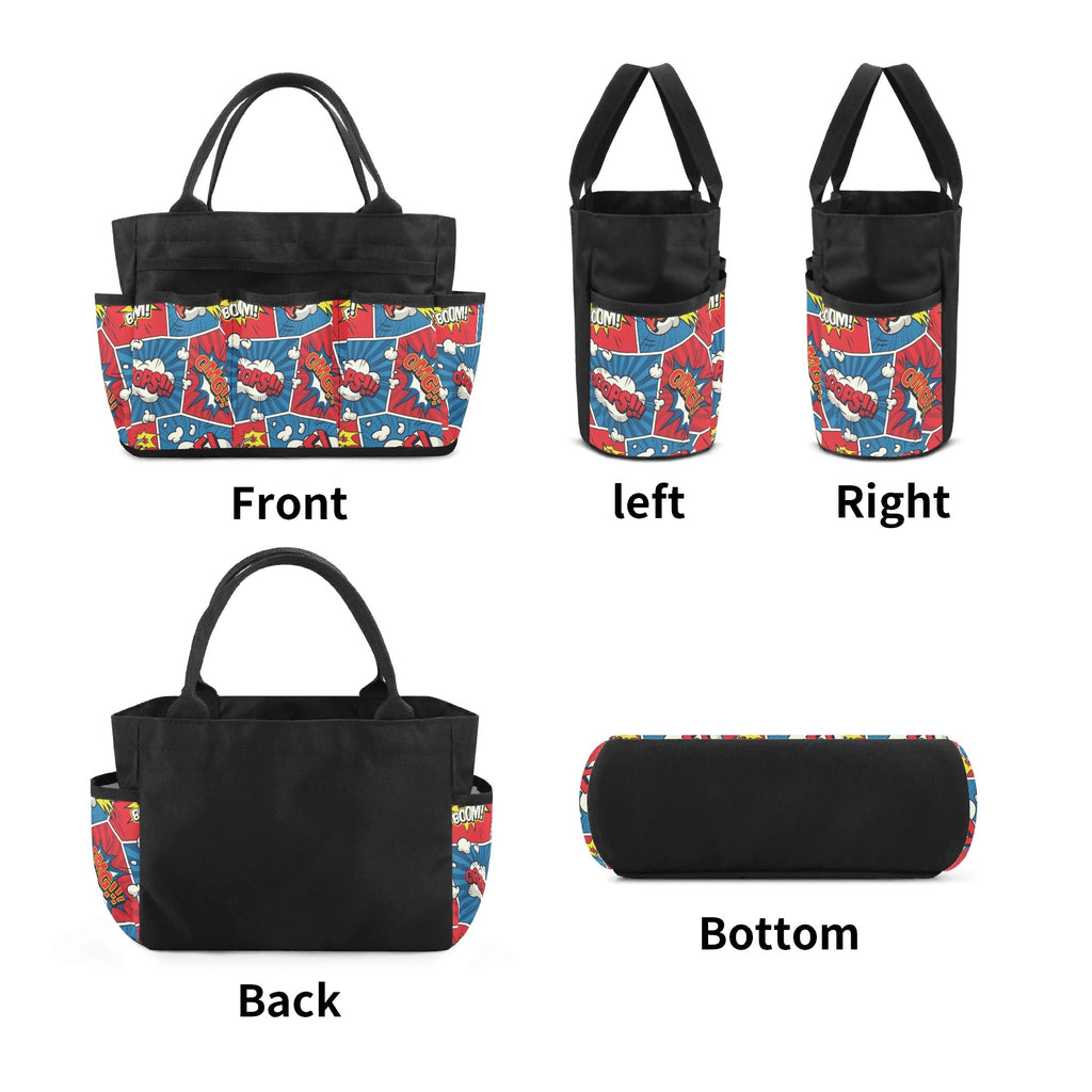 Comic Book Garden Tool Bag, Personalised Multi Pocket Tote, Duty Tool Caddy Multifunction Gardening Tool Bag Printed Offshore