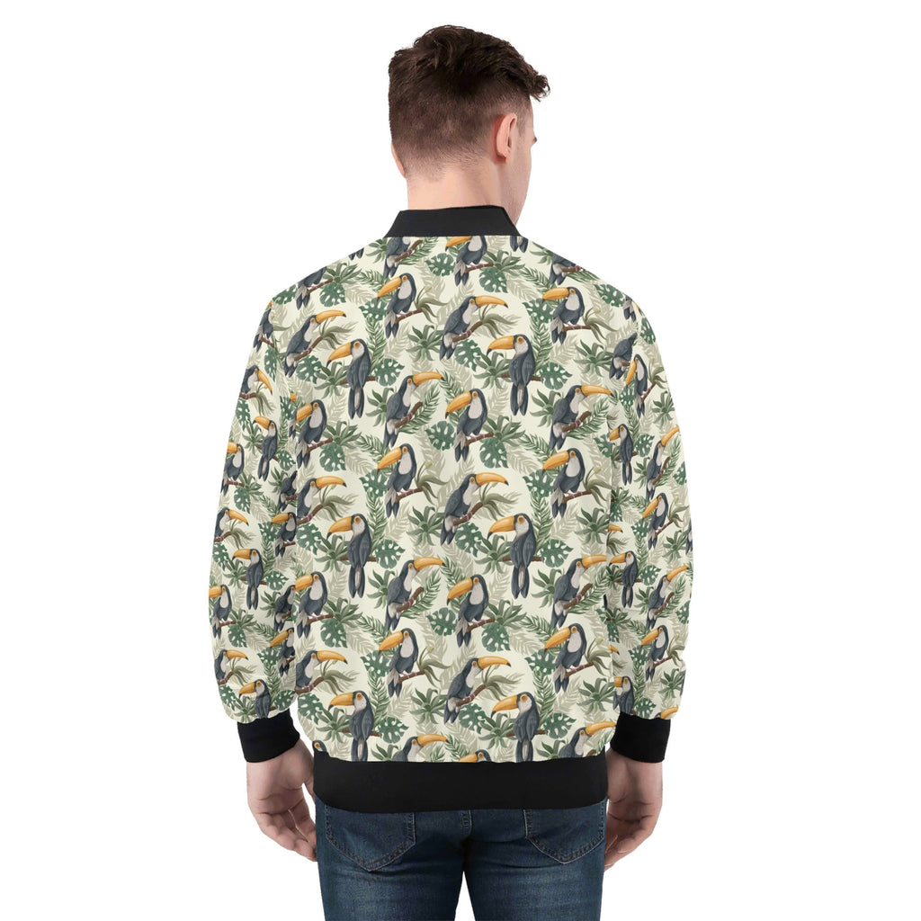 Toucan Jungle Men's Zip Up Bomber Jacket Mens Zip Up Bomber Jacket Printed Offshore
