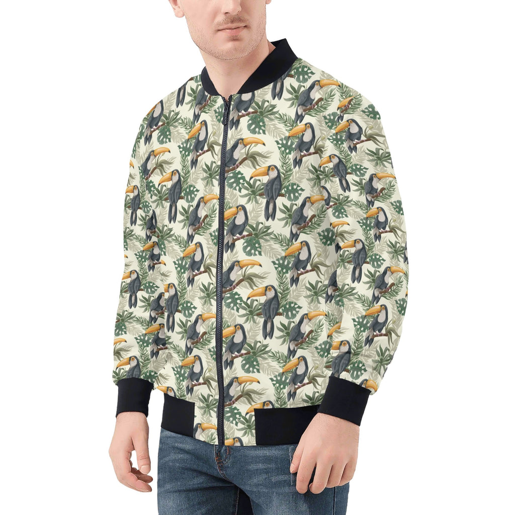 Toucan Jungle Men's Zip Up Bomber Jacket Mens Zip Up Bomber Jacket Printed Offshore
