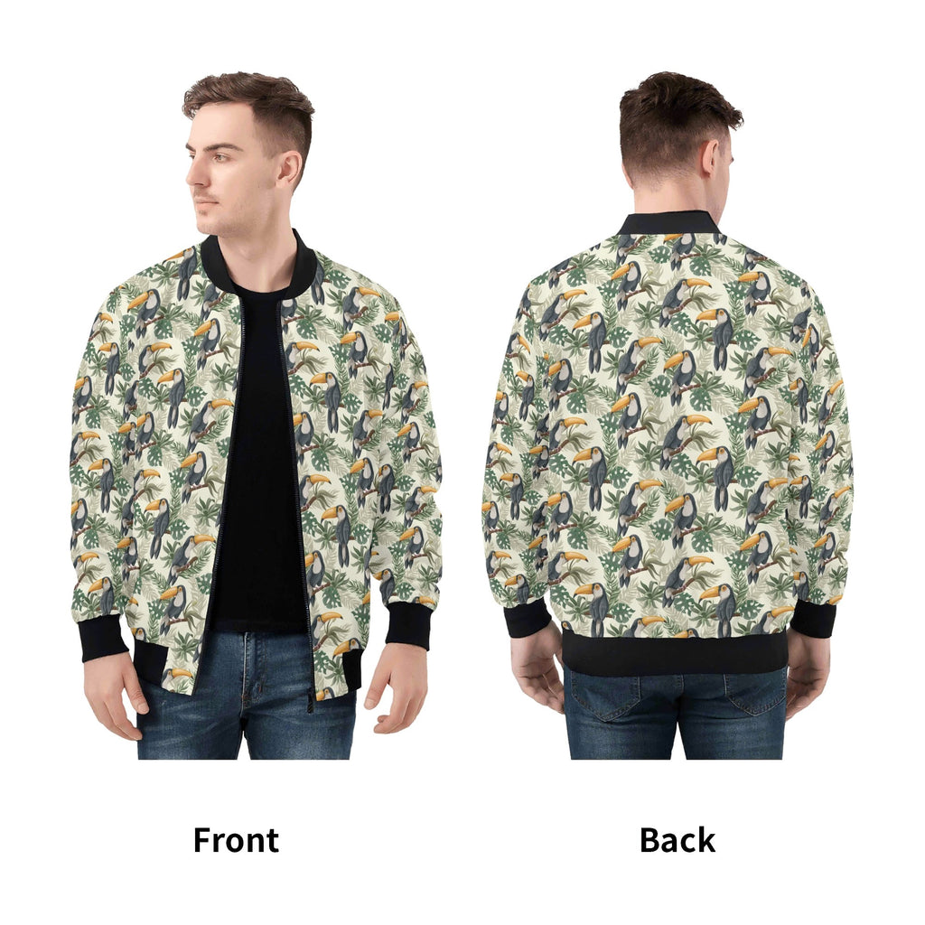 Toucan Jungle Men's Zip Up Bomber Jacket Mens Zip Up Bomber Jacket Printed Offshore