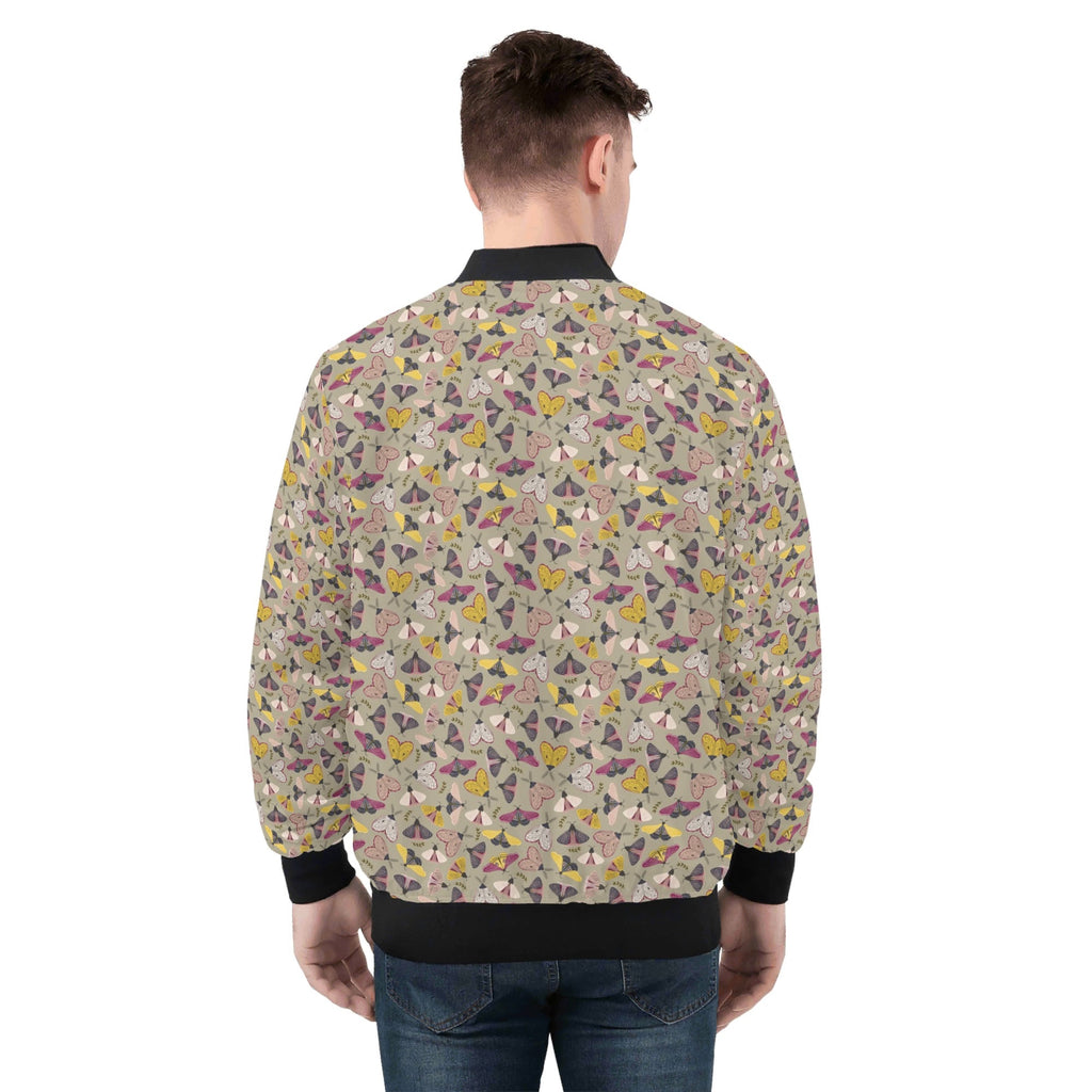 Pretty Moths Men's Zip Up Bomber Jacket Mens Zip Up Bomber Jacket Printed Offshore