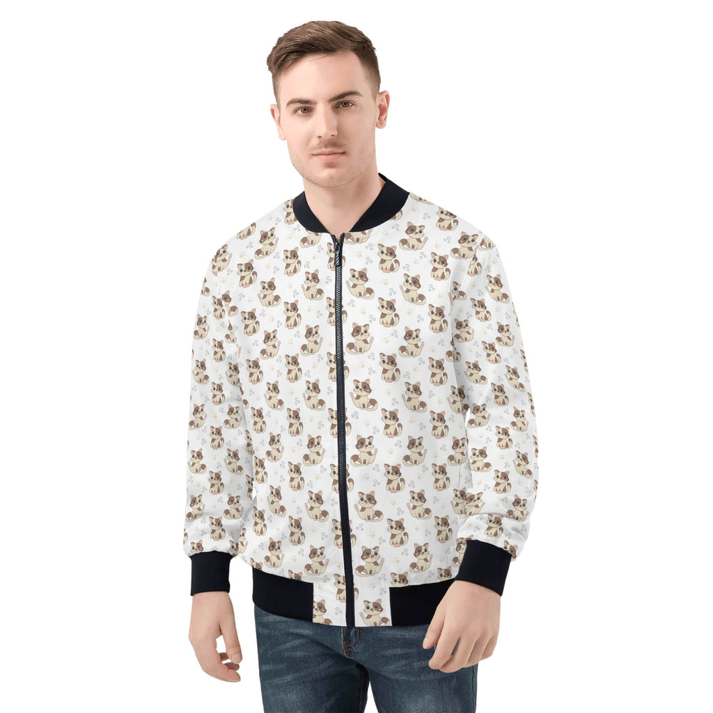 Cheeky Cats Mens Zip Up Bomber Jacket 4XL Mens Zip Up Bomber Jacket Printed Offshore