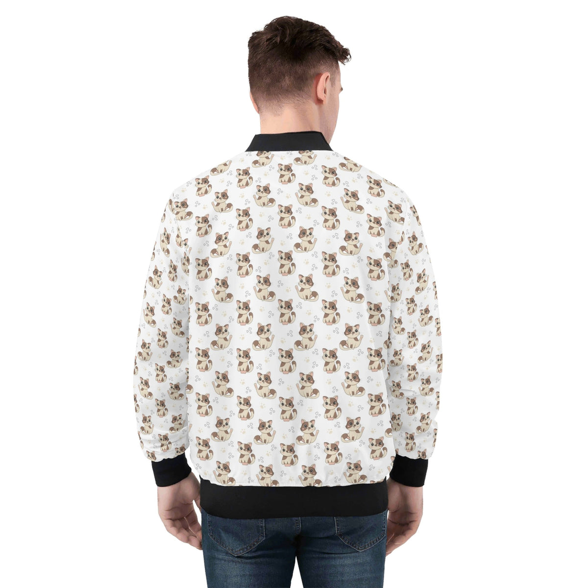 Cheeky Cats Mens Zip Up Bomber Jacket Mens Zip Up Bomber Jacket Printed Offshore
