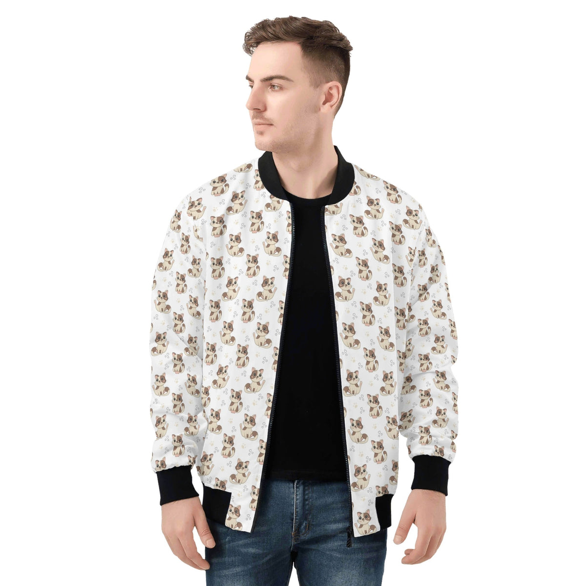 Cheeky Cats Mens Zip Up Bomber Jacket Mens Zip Up Bomber Jacket Printed Offshore