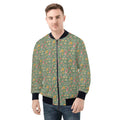 Groovy Retro Mens Zip Up Bomber Jacket 4XL Mens Zip Up Bomber Jacket Printed Offshore
