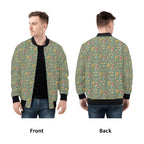 Groovy Retro Mens Zip Up Bomber Jacket Mens Zip Up Bomber Jacket Printed Offshore