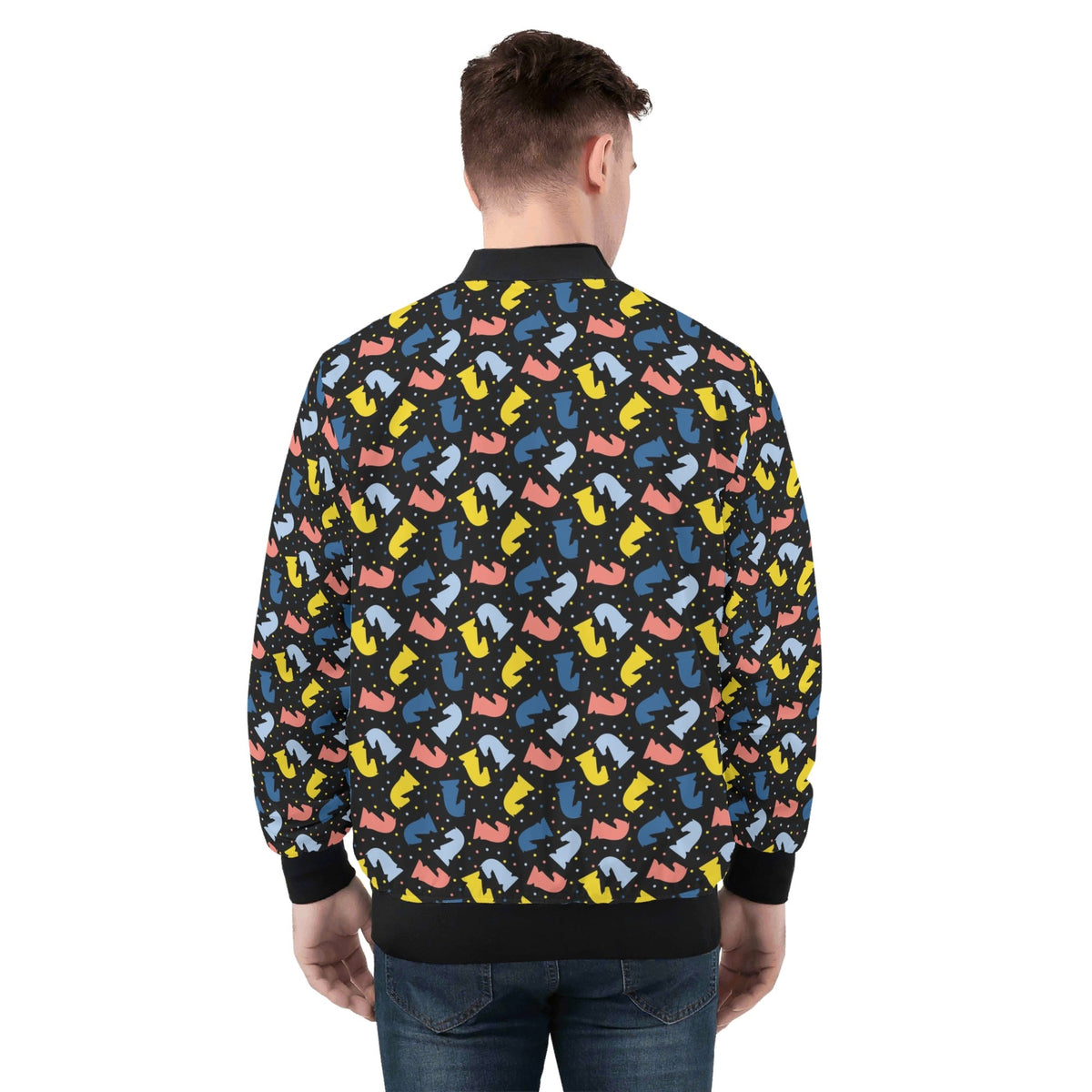Colourful Chess Mens Zip Up Bomber Jacket Mens Zip Up Bomber Jacket Printed Offshore
