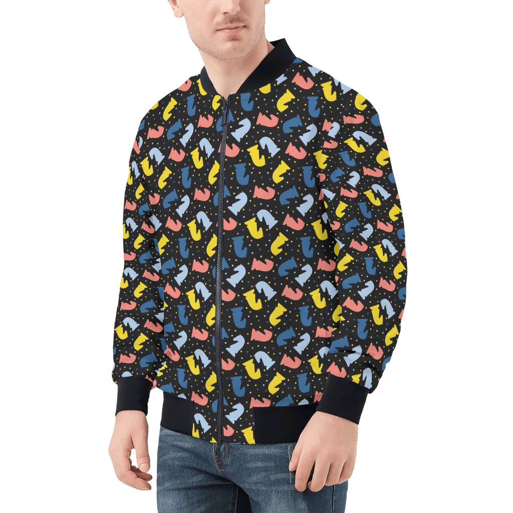 Colourful Chess Mens Zip Up Bomber Jacket Mens Zip Up Bomber Jacket Printed Offshore