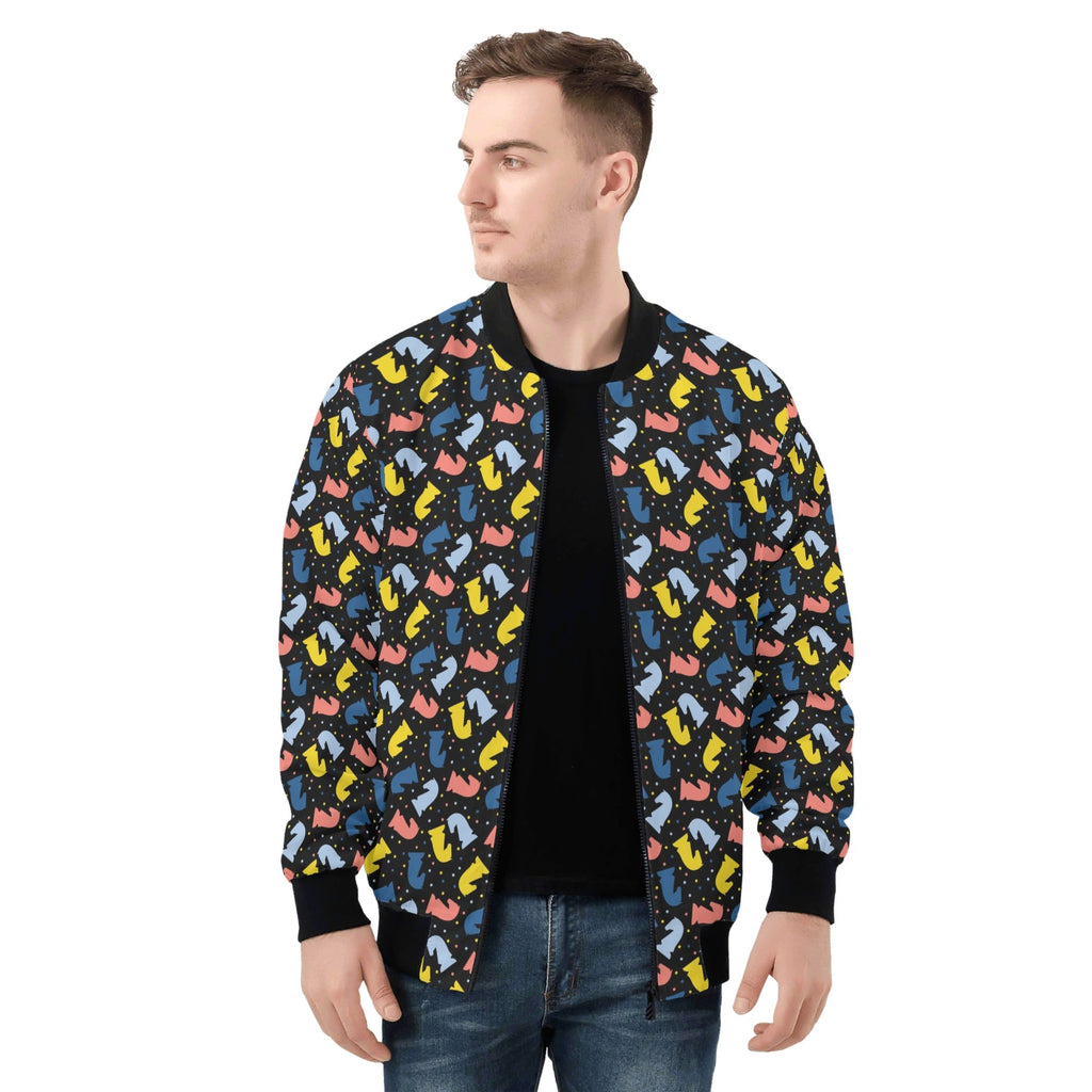 Colourful Chess Mens Zip Up Bomber Jacket Mens Zip Up Bomber Jacket Printed Offshore