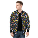 Colourful Chess Mens Zip Up Bomber Jacket Mens Zip Up Bomber Jacket Printed Offshore