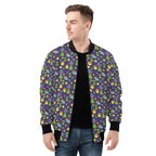 Groovy Alien Mens Zip Up Bomber Jacket Mens Zip Up Bomber Jacket Printed Offshore