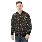 Dark Floral Mens Zip Up Bomber Jacket 4XL Mens Zip Up Bomber Jacket Printed Offshore