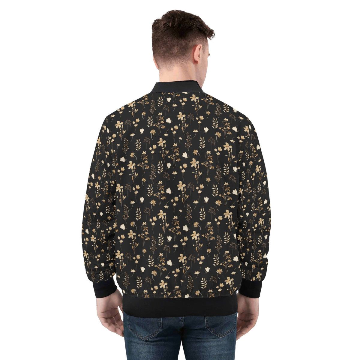 Dark Floral Mens Zip Up Bomber Jacket Mens Zip Up Bomber Jacket Printed Offshore