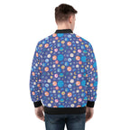 Planets On Blue Mens Zip Up Bomber Jacket Mens Zip Up Bomber Jacket Printed Offshore
