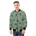 Stripy Leaves Mens Zip Up Bomber Jacket 4XL Mens Zip Up Bomber Jacket Printed Offshore