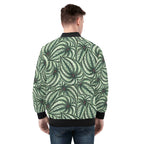 Stripy Leaves Mens Zip Up Bomber Jacket Mens Zip Up Bomber Jacket Printed Offshore