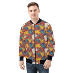 Comic Book Explosions Mens Zip Up Bomber Jacket 4XL Mens Zip Up Bomber Jacket Printed Offshore