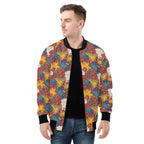 Comic Book Explosions Mens Zip Up Bomber Jacket Mens Zip Up Bomber Jacket Printed Offshore