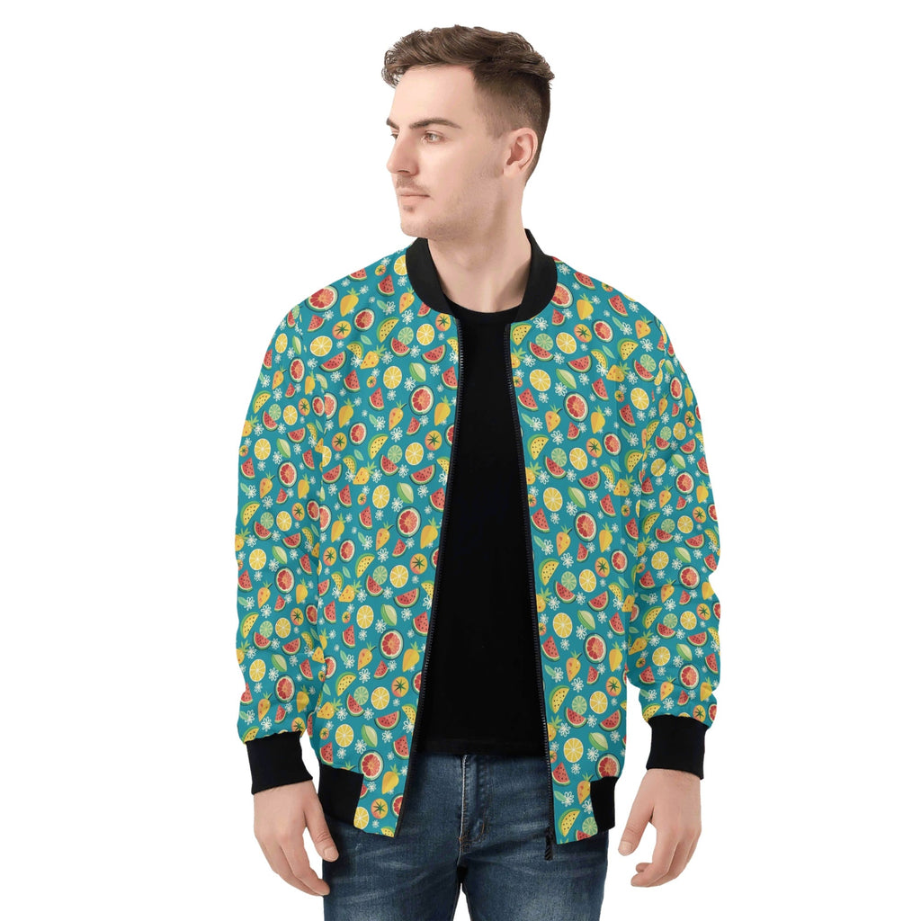 Summer Fruit Mens Zip Up Bomber Jacket Printed Offshore