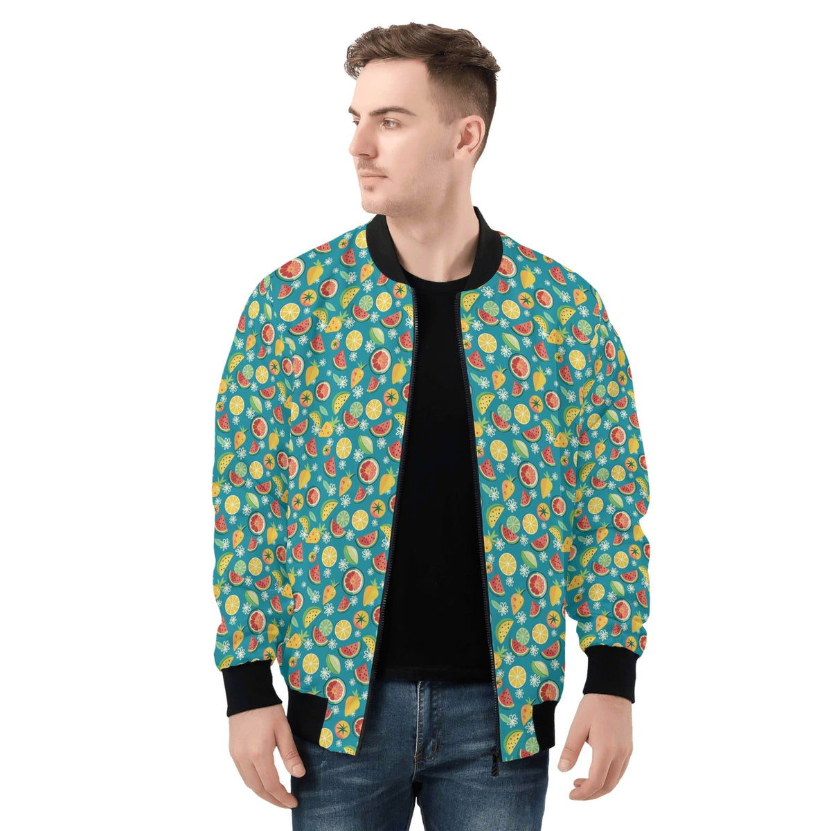 Summer Fruit Mens Zip Up Bomber Jacket Printed Offshore
