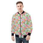 Bright Painted Tropical Mens Zip Up Bomber Jacket 4XL Printed Offshore