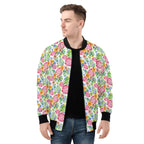 Bright Painted Tropical Mens Zip Up Bomber Jacket Printed Offshore